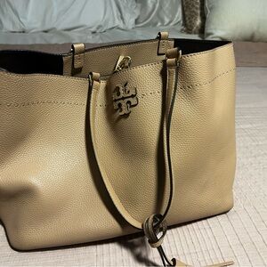 Tory Burch Large Beige Leather Tote